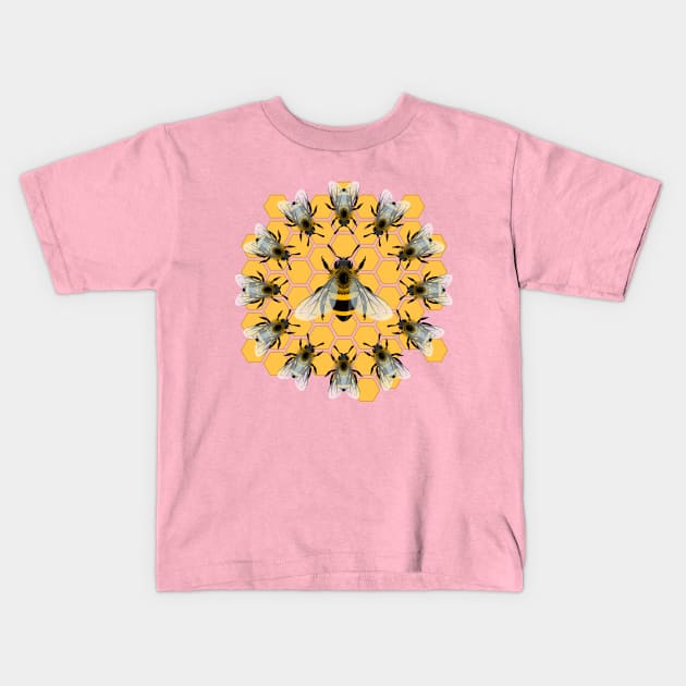 Bee dancing Honeybees Kids T-Shirt by Ricogfx